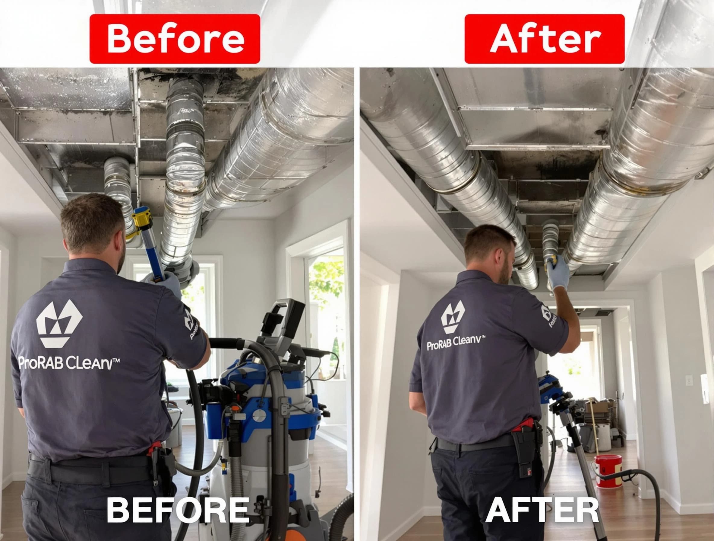 Providence Air Duct Cleaning expert performing thorough residential duct cleaning in a Providence home