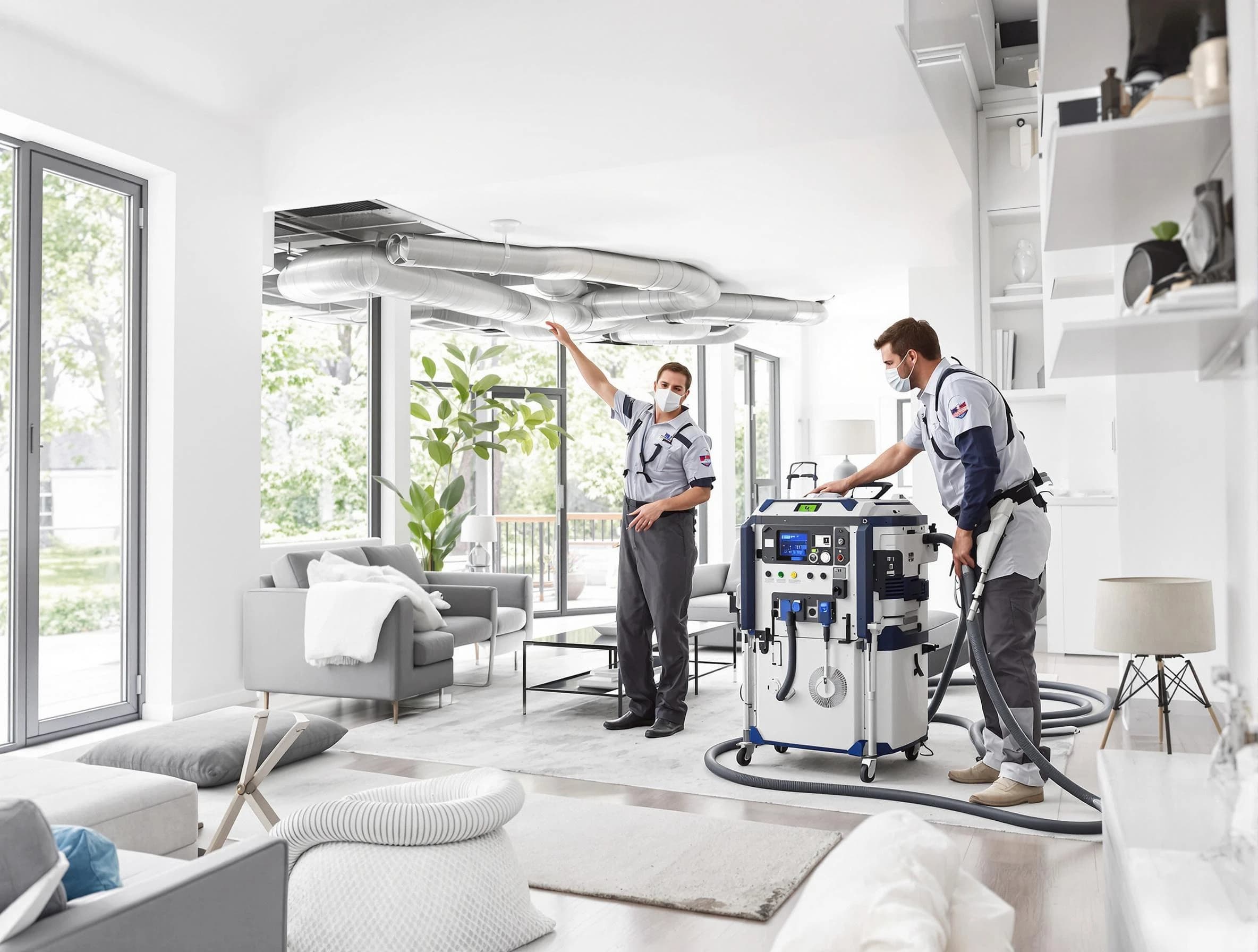 Providence Air Duct Cleaning professional conducting pure air duct cleaning with state-of-the-art equipment in Providence